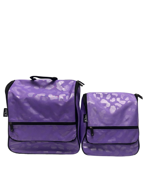 Hanging Cosmetic Case - Monochrome Leopard - Purple | Dream Duffel